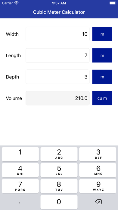 Screenshot #1 pour Cubic Meter Calculator Pro