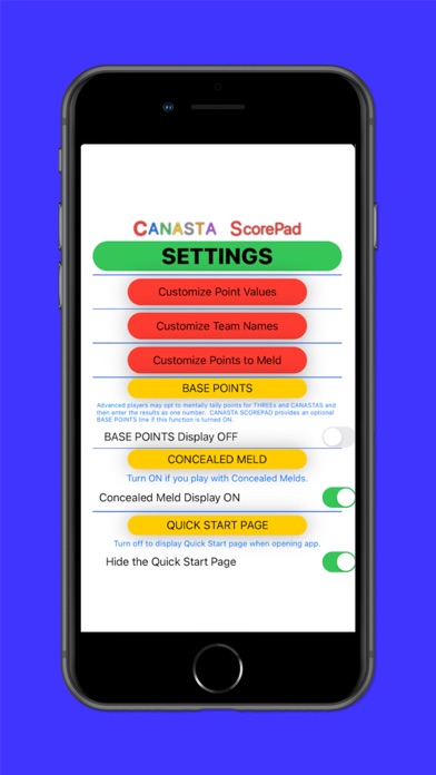Canasta ScorePad Screenshot