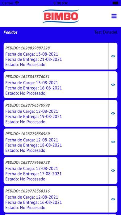 Bimbo Gestión de Pedidos Screenshot