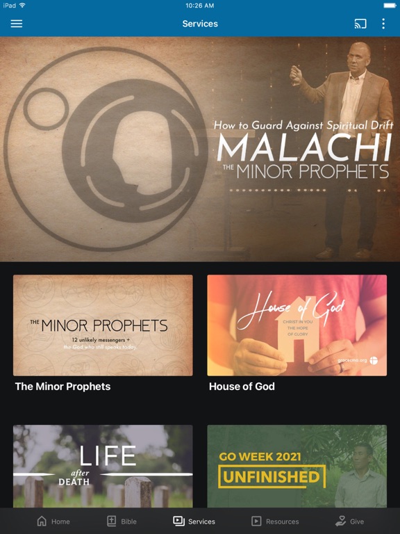 Grace CMA Church iPad screenshot 2 - Education app