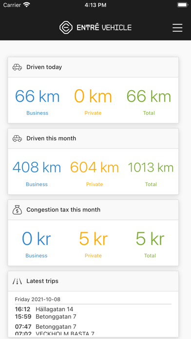 Entré Vehicle Screenshot