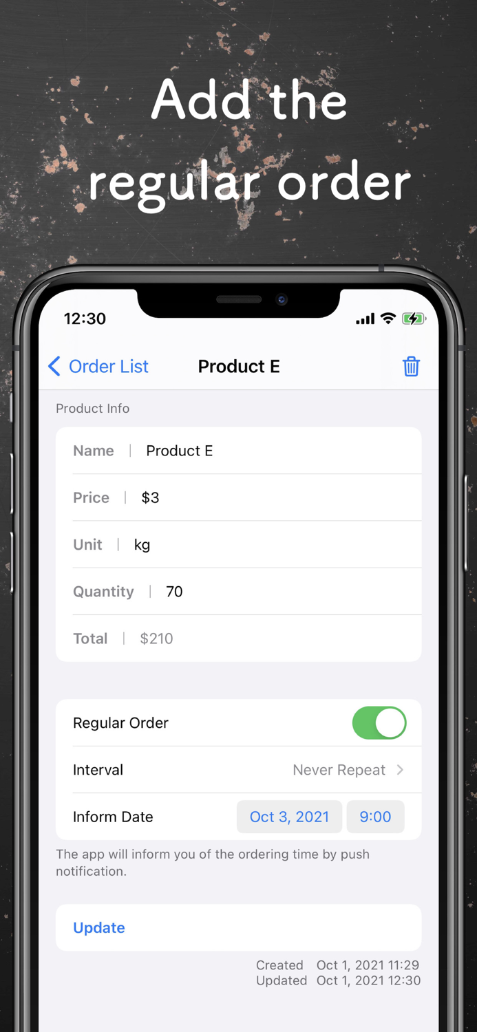 Order List - works with Mail