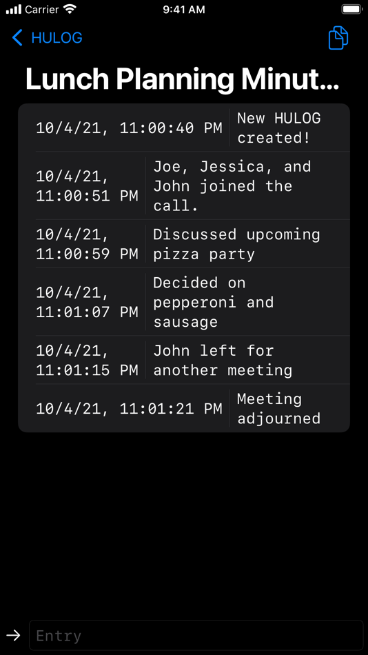 #1. HULOG - Timestamped Notes (macOS) By: Glitchbuster Labs, LLC