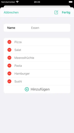 Screenshot von Entscheidungs-Glücksrad auf dem iPhone 4