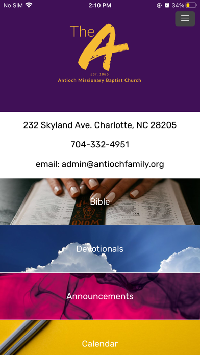 Antioch Missionary Baptist NC Screenshot