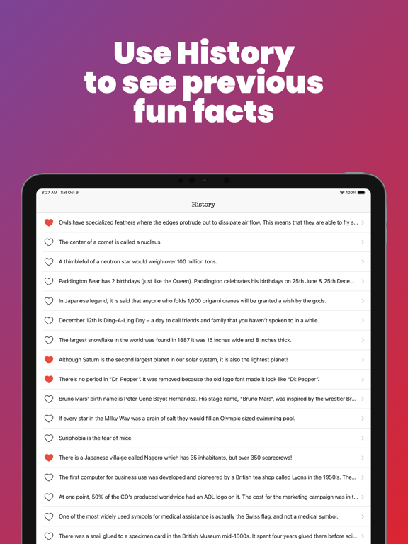 Fun Fact of the Day iPad screenshot 5 - Entertainment app