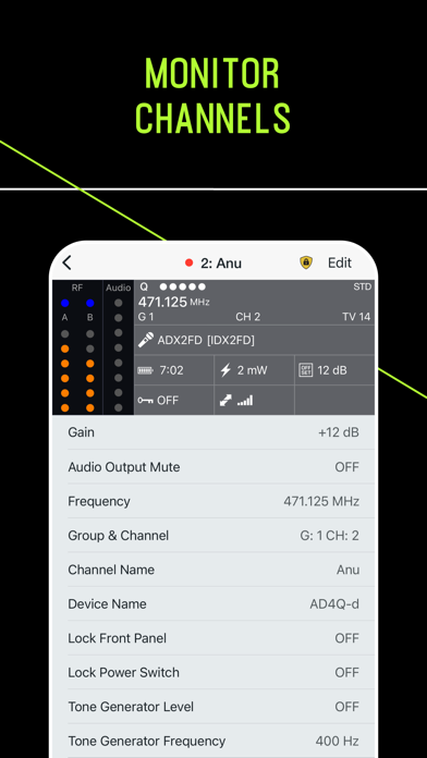 ShurePlus Channels Screenshot