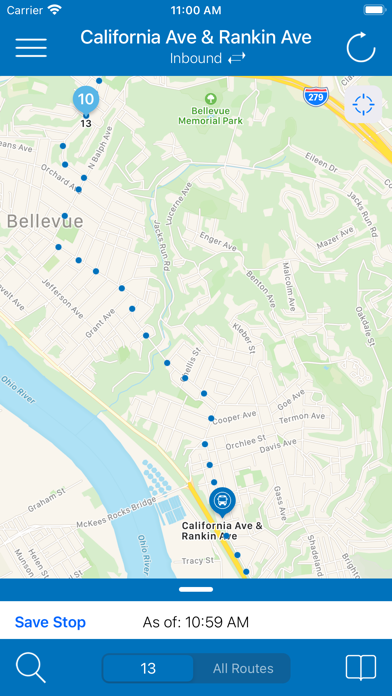 Pittsburgh Bus Tracker Screenshot