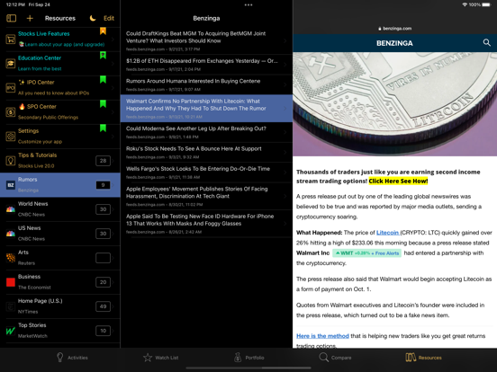 Stocks Live+ Best Stock Market iPad app afbeelding 7