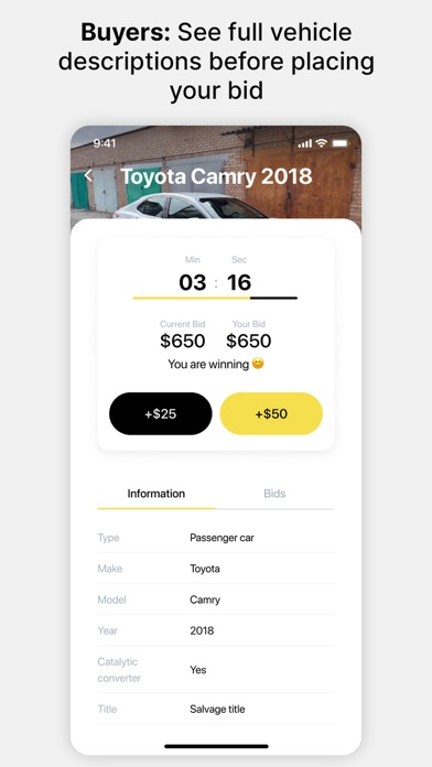 JC Auto Auction Screenshot