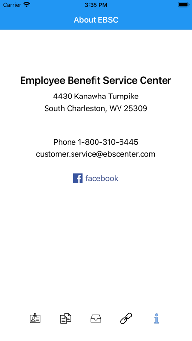 The EBSC Benefits Screenshot
