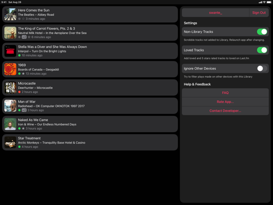 Screenshot #5 pour QuietScrob – Last.fm Scrobbler