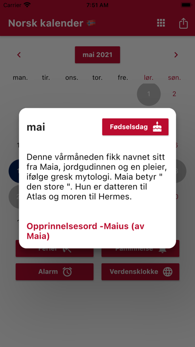 Norsk Kalender 2024 Screenshot