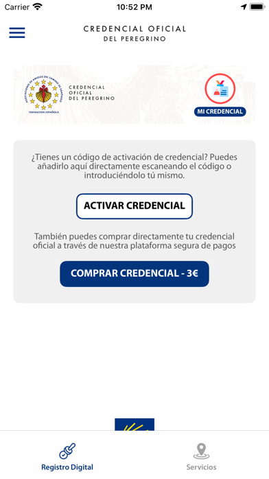 Credencial Digital Peregrino Screenshot