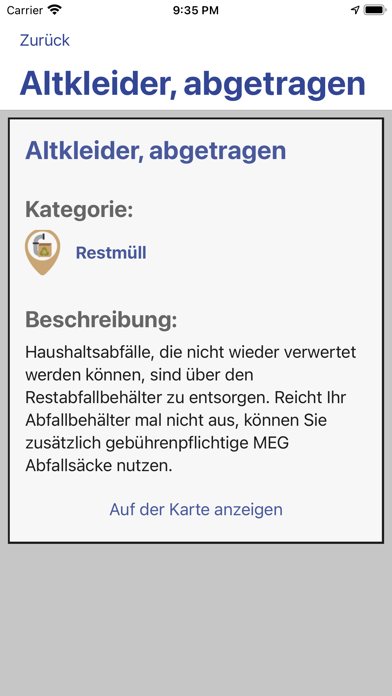 abfallApp MEG Screenshot