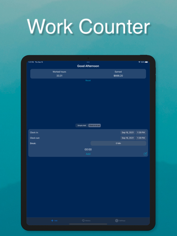 Work Counter Hours Tracker