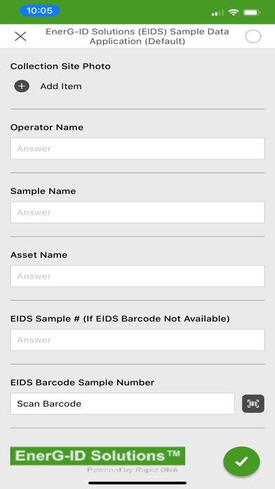 EnerG-ID Solutions Field App Screenshot