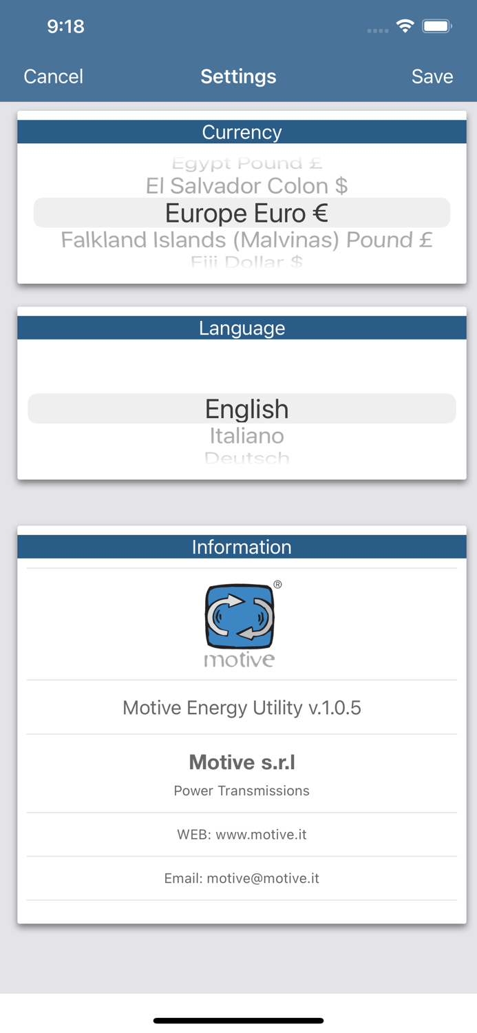 Motive Energy Utility