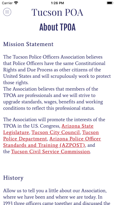 Tucson Police Officers Assoc. Screenshot