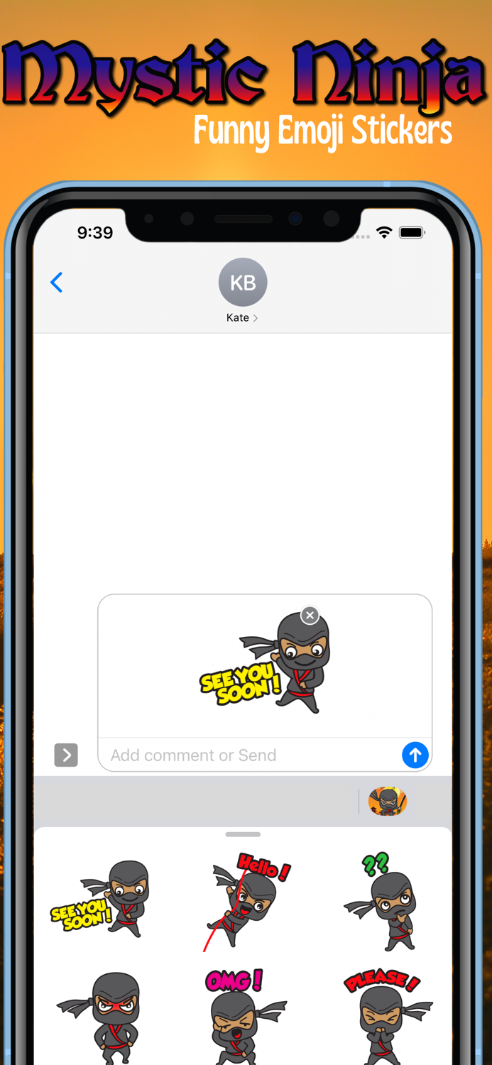 Mystic Ninja Funny Emoji Stick