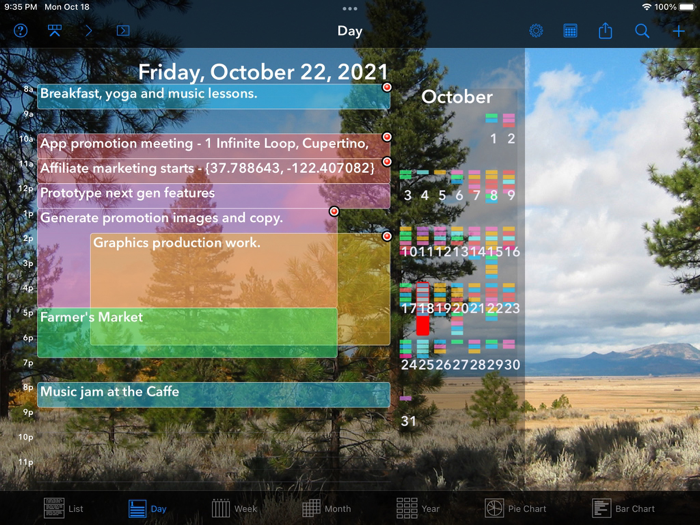 Perspectiva Calendars Charts