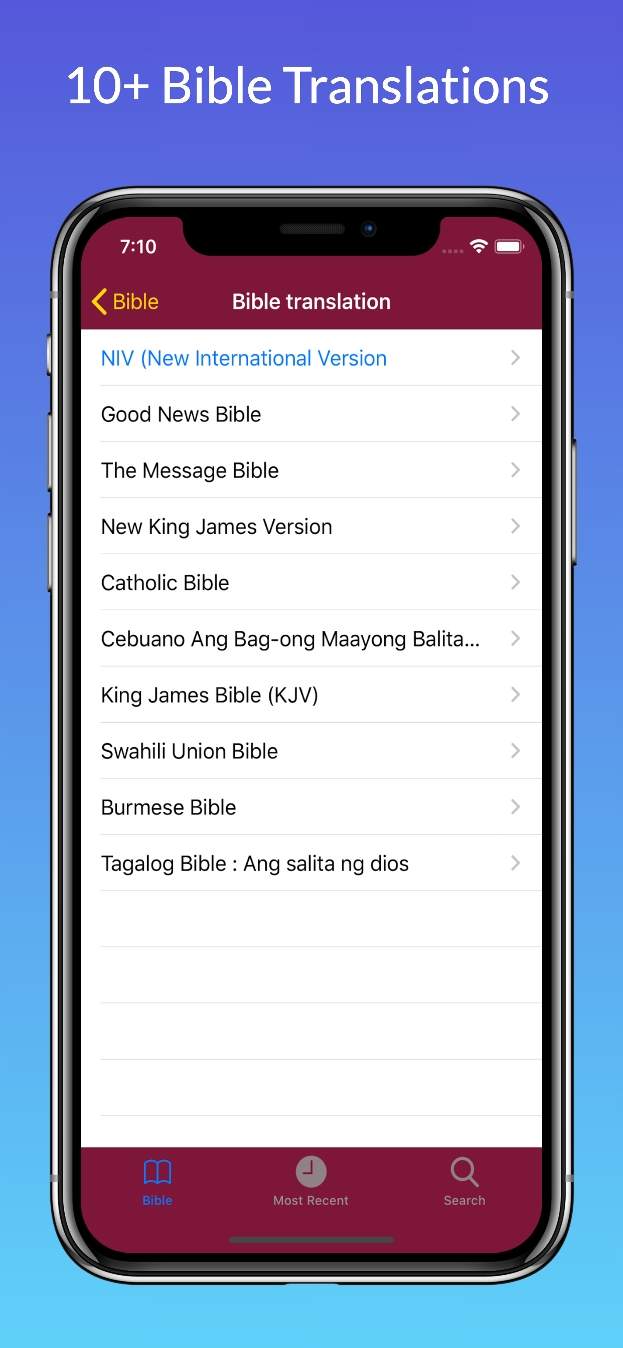 Bible (Message, NIV, NKJV +)