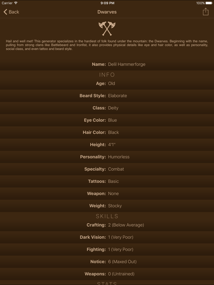 DungeonRoller - Random Stats