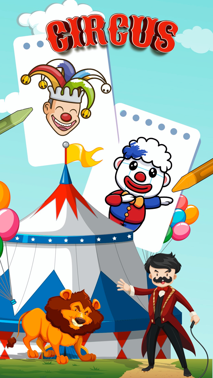 Circus and Clowns - Coloring