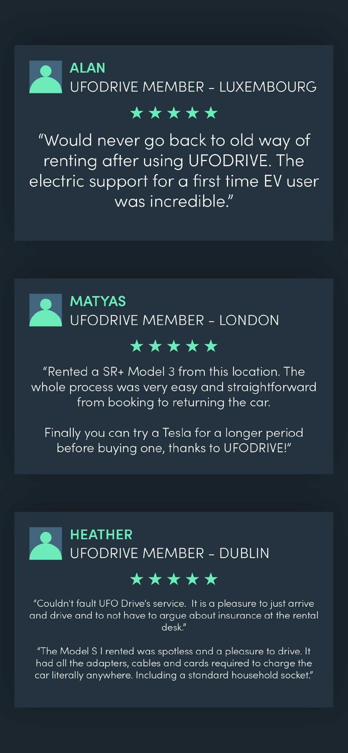 UFODRIVE 24-7 EV Car Rental