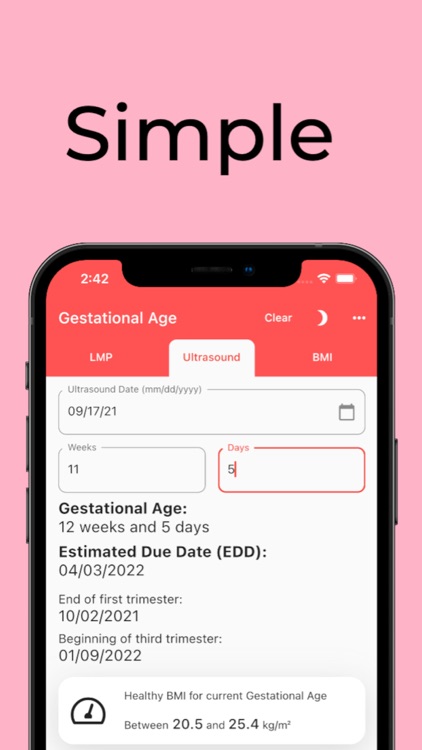 Gestational Age (baby's age)