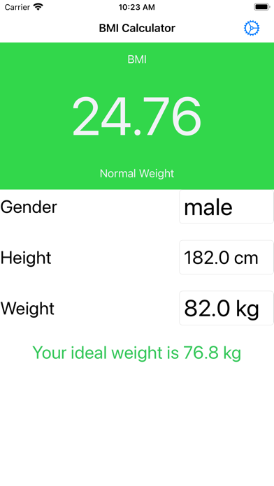 BMI Calculator - BMI Chart Screenshot