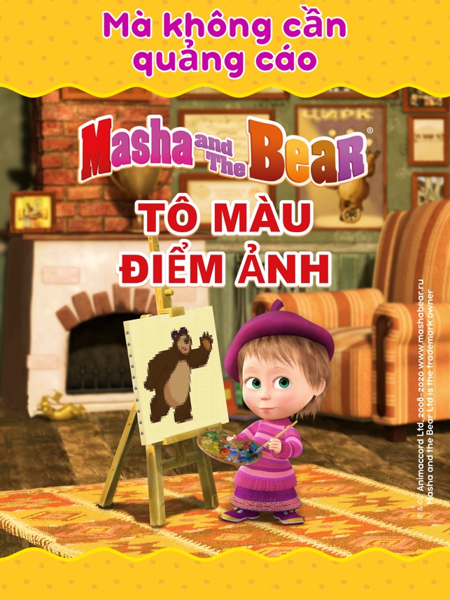 Masha và chú gấu tô màu cho b‪é‬