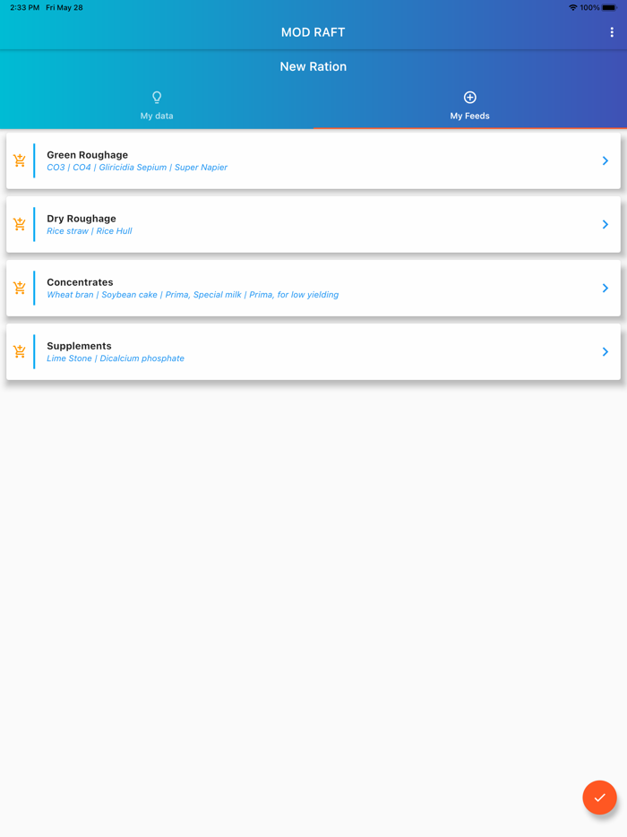 MOD Ration Formulation Tool