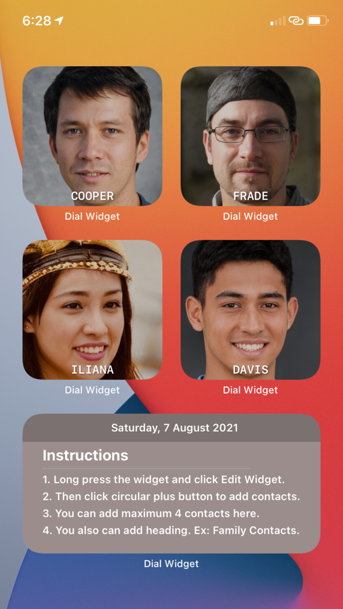 Call Widget  Quick Contacts