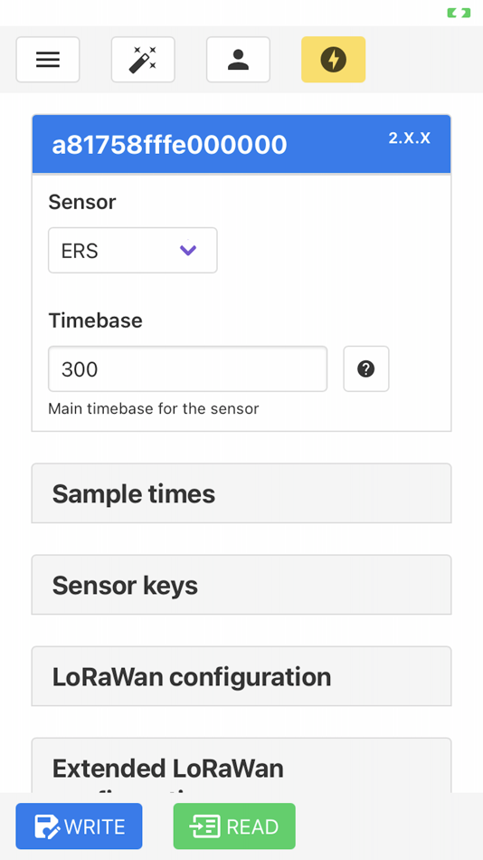 #1. Sensor settings (iOS) 来自: ELSYS