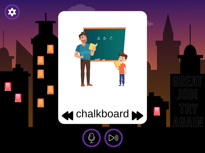 Flashcard Flip Speech Practice