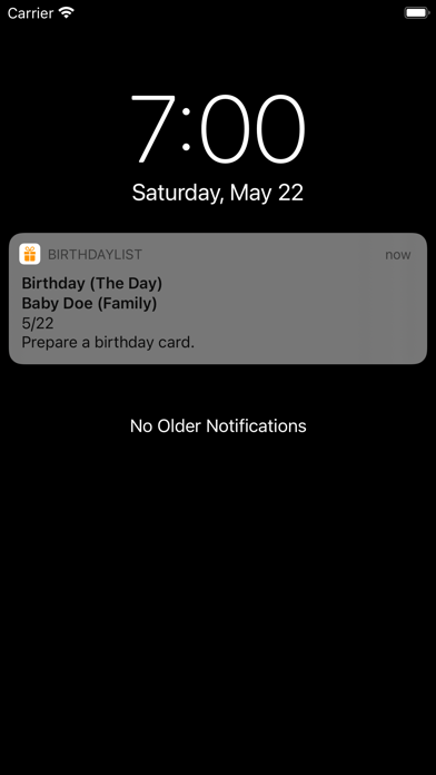 Screenshot #3 pour Birthday List - Alarm Reminder