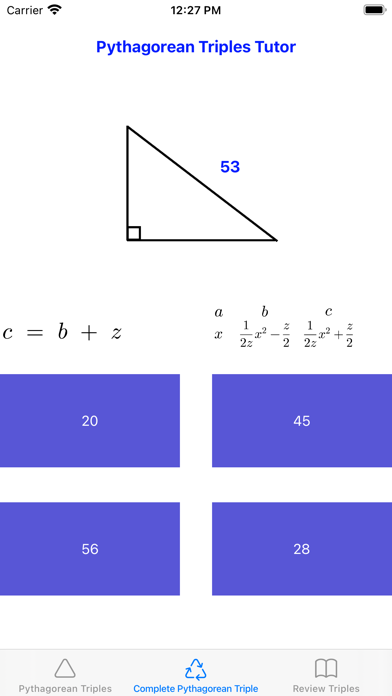 Screenshot #2 pour Pythagorean Triples Tutor