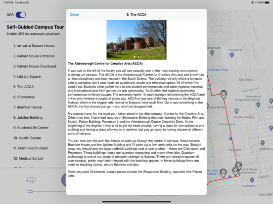 Uni of Sussex self-guided tour screenshot 2