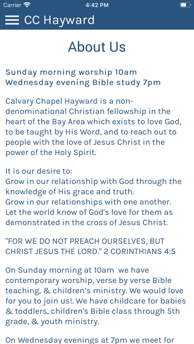 Calvary Chapel Hayward Screenshot