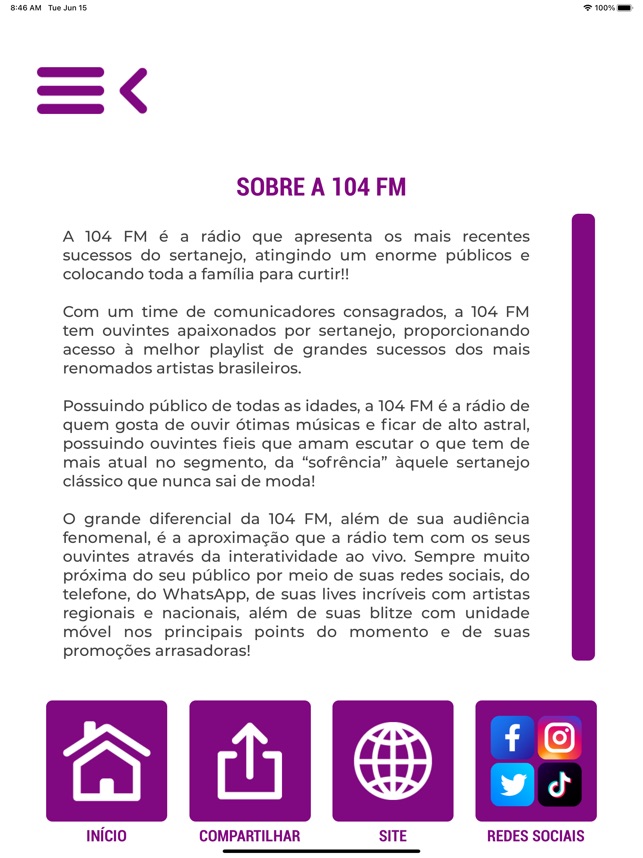 Rádio 104 FM - 104,1 FM on the App Store