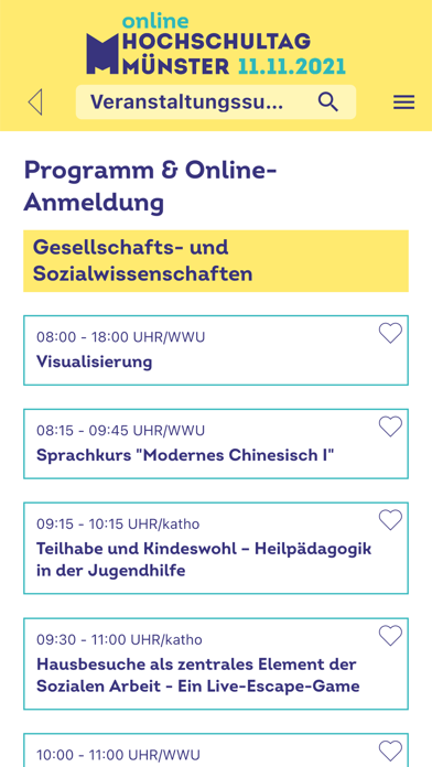 Hochschultag Münster Screenshot
