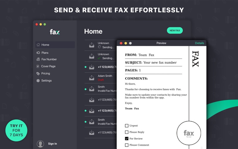 Screenshot #1 pour Send fax app & receive ad free