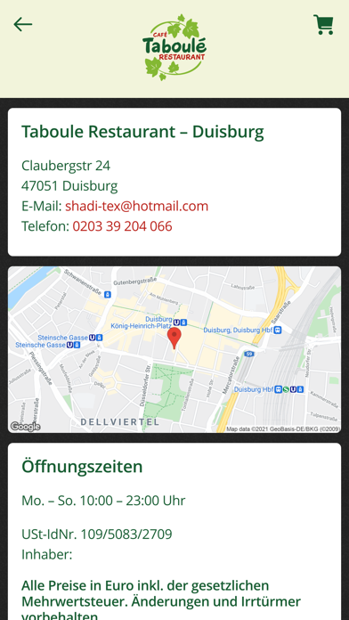 Taboule Restaurant Duisburg Screenshot