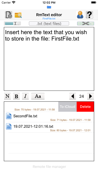 Remote Text Editor Screenshot