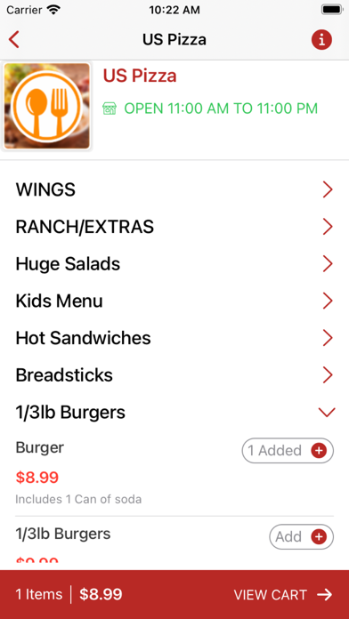 US Pizza Screenshot