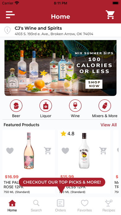 CJ’s Wine & Spirits Screenshot