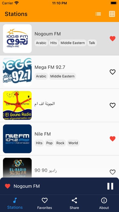 Egy FM, Egyptian Radio Screenshot