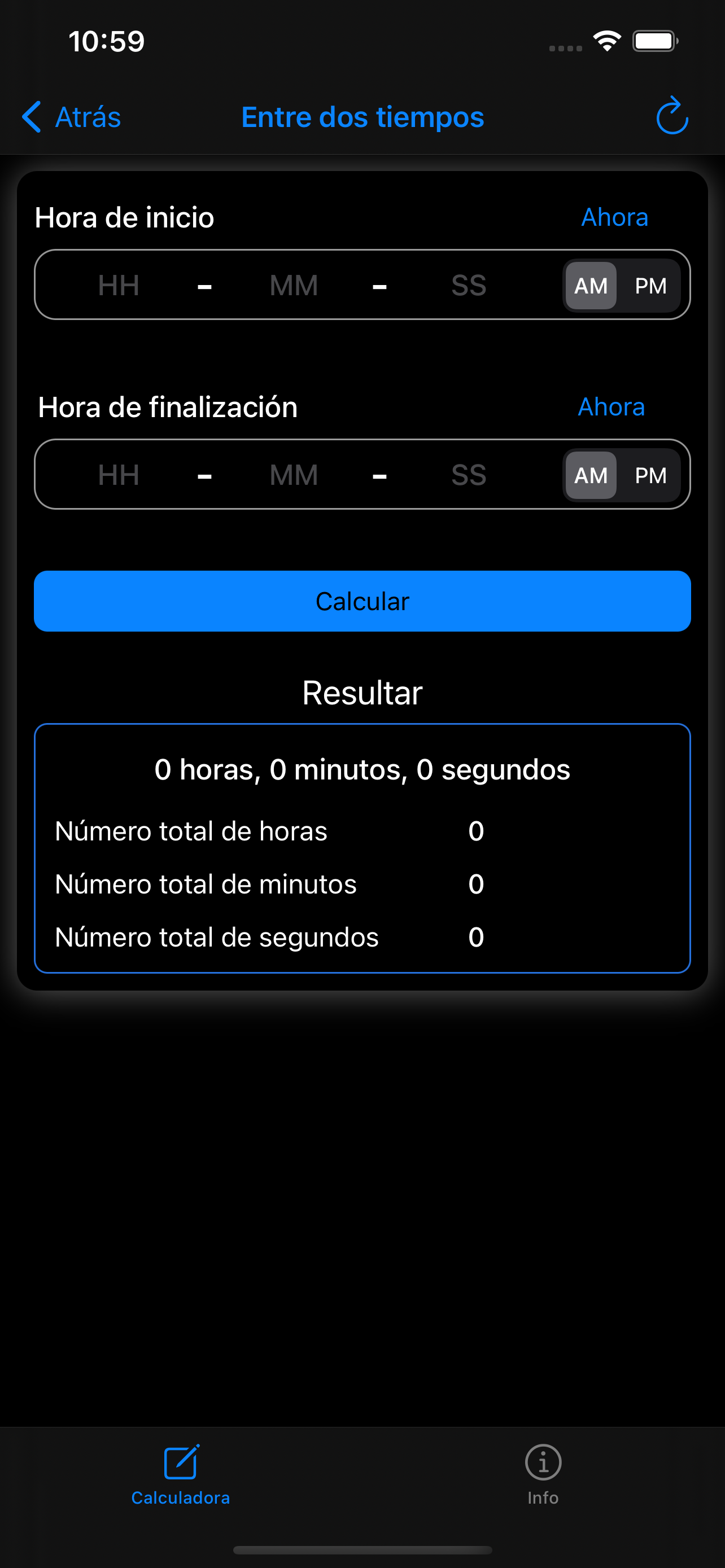 Calculadora de tiempo: Time