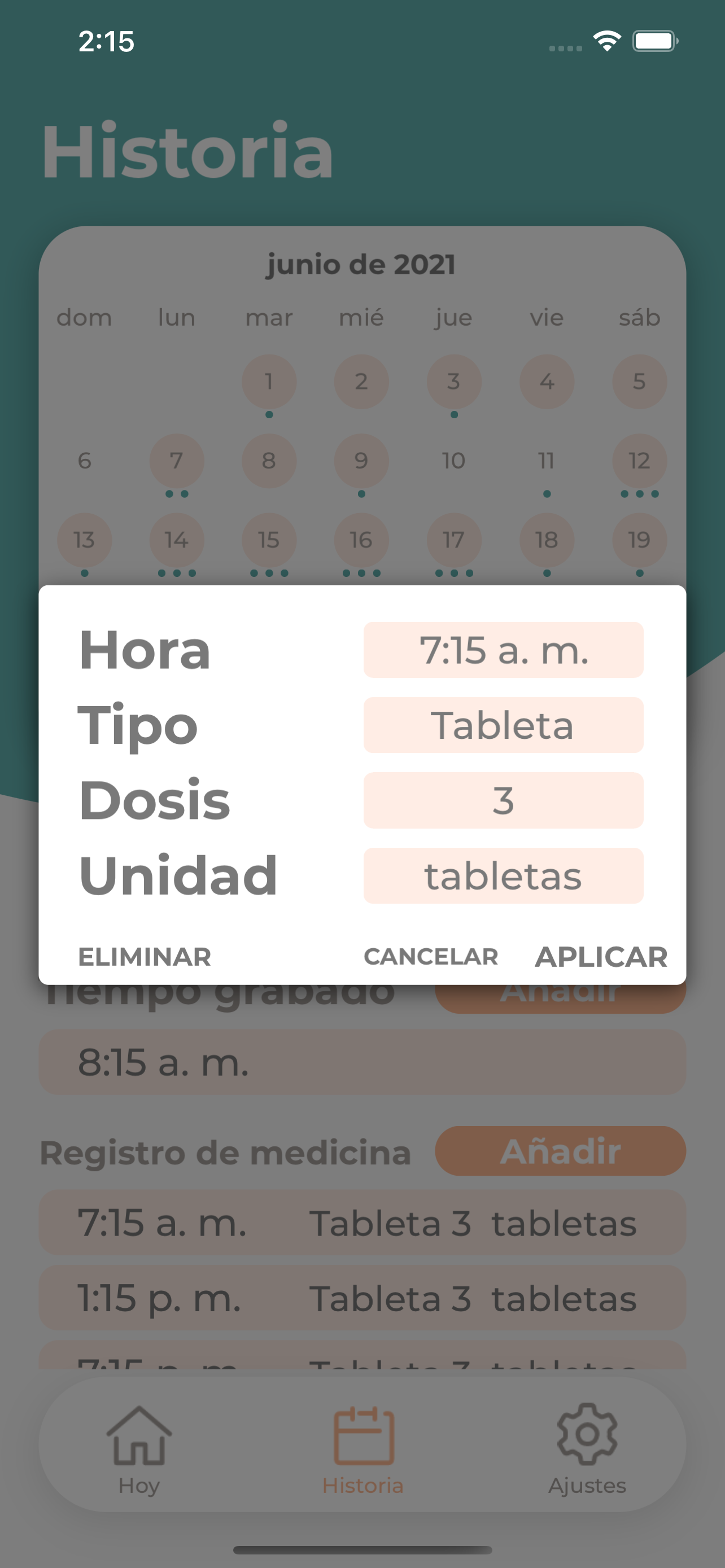 Registro de estreñimiento